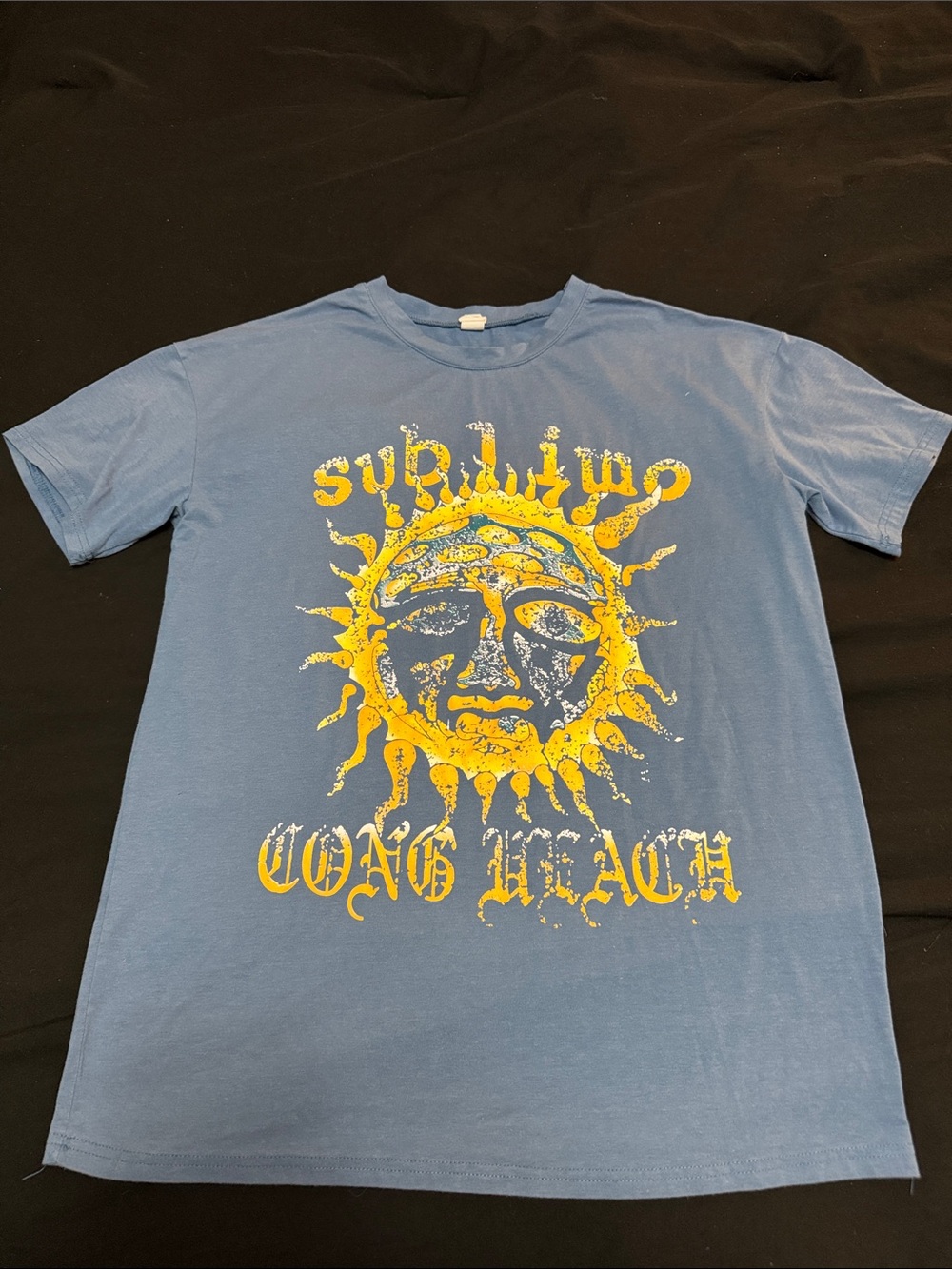 Sublime Long Beach Sun Graphic Tee - Blue & Yellow -